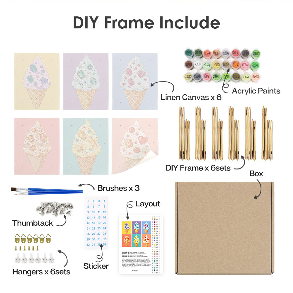 Gem-Studded Soft Serve Cones mini paint by numbers – image 18
