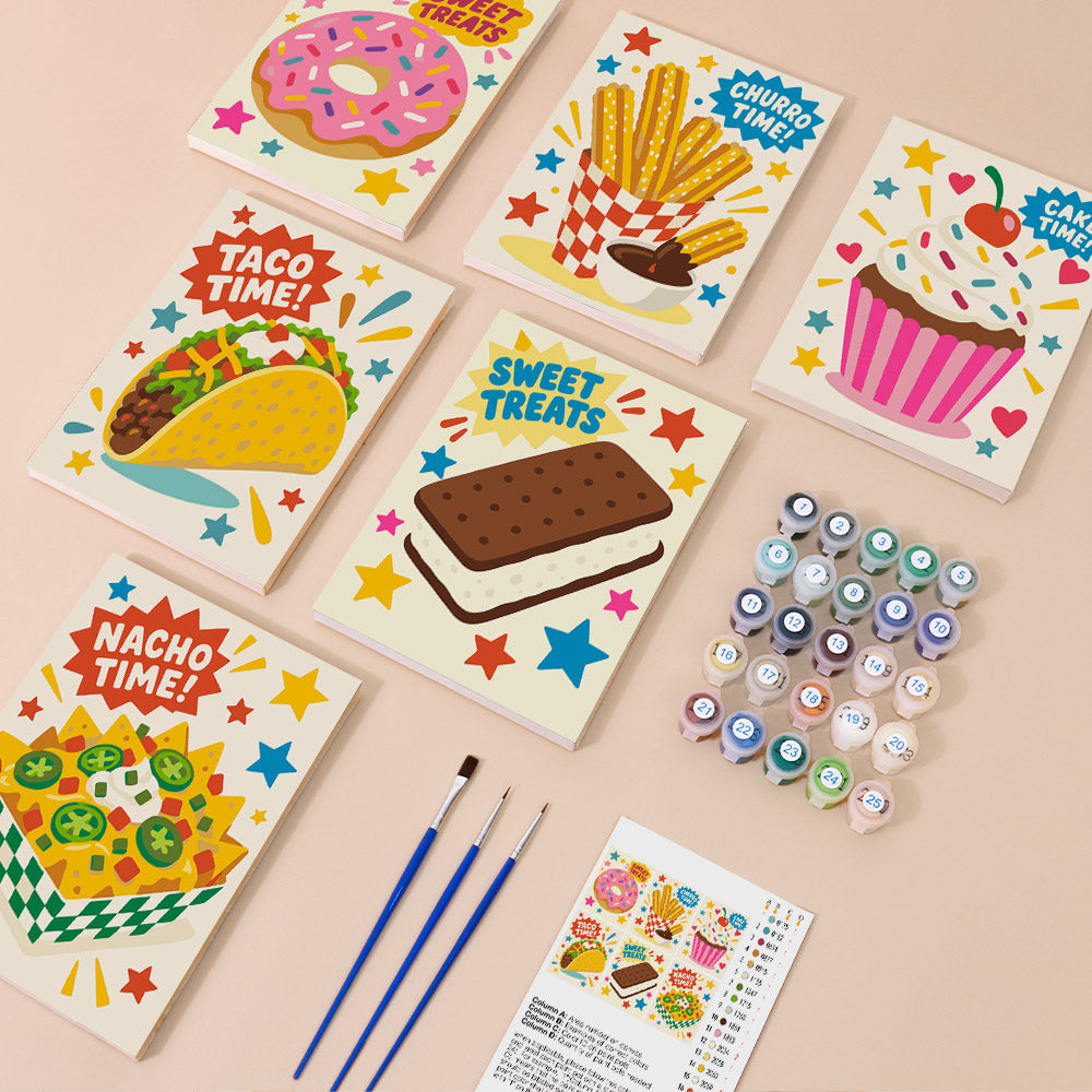 Playful Snack Posters mini paint by numbers – image 1