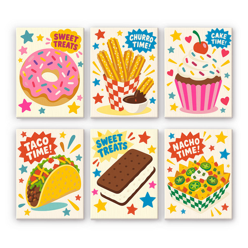 Playful Snack Posters mini paint by numbers – image 7