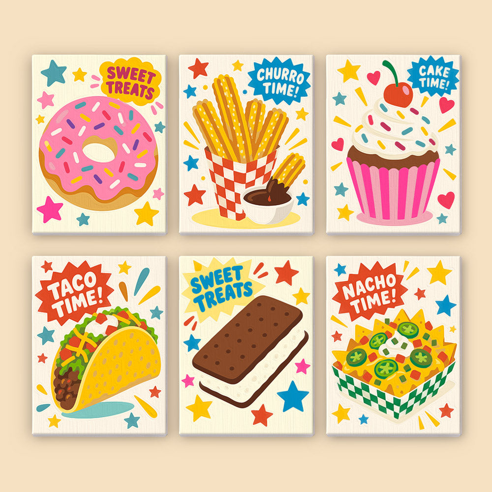 Playful Snack Posters mini paint by numbers – image 8