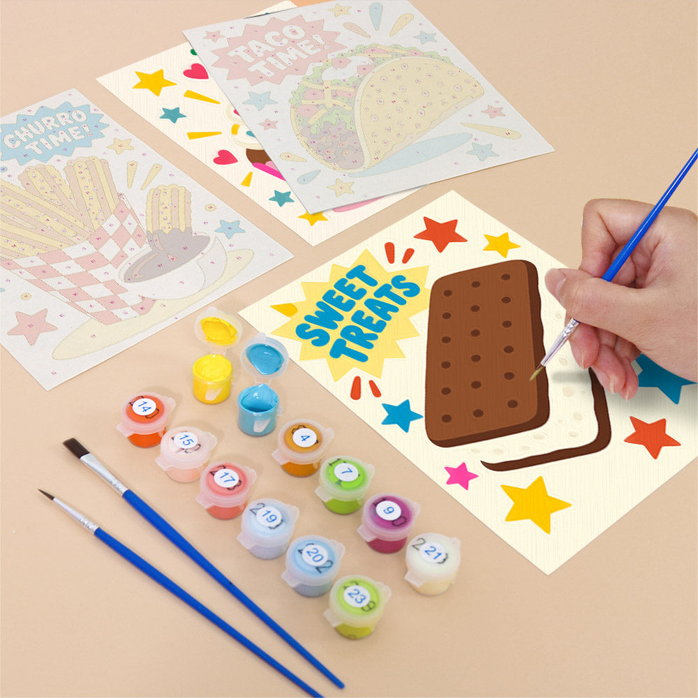 Playful Snack Posters mini paint by numbers – image 12