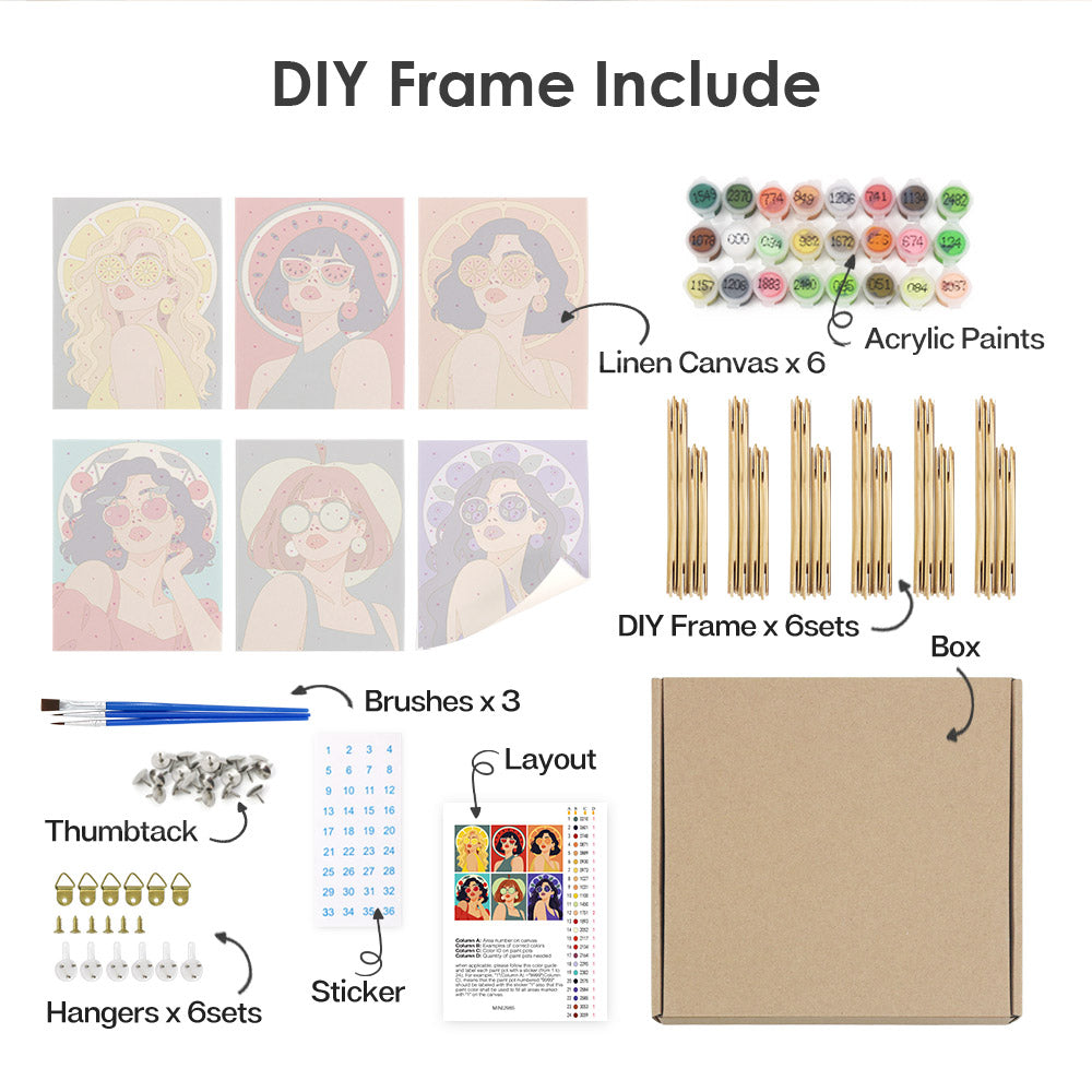 Fruity Sunglasses Portraits mini paint by numbers – image 18