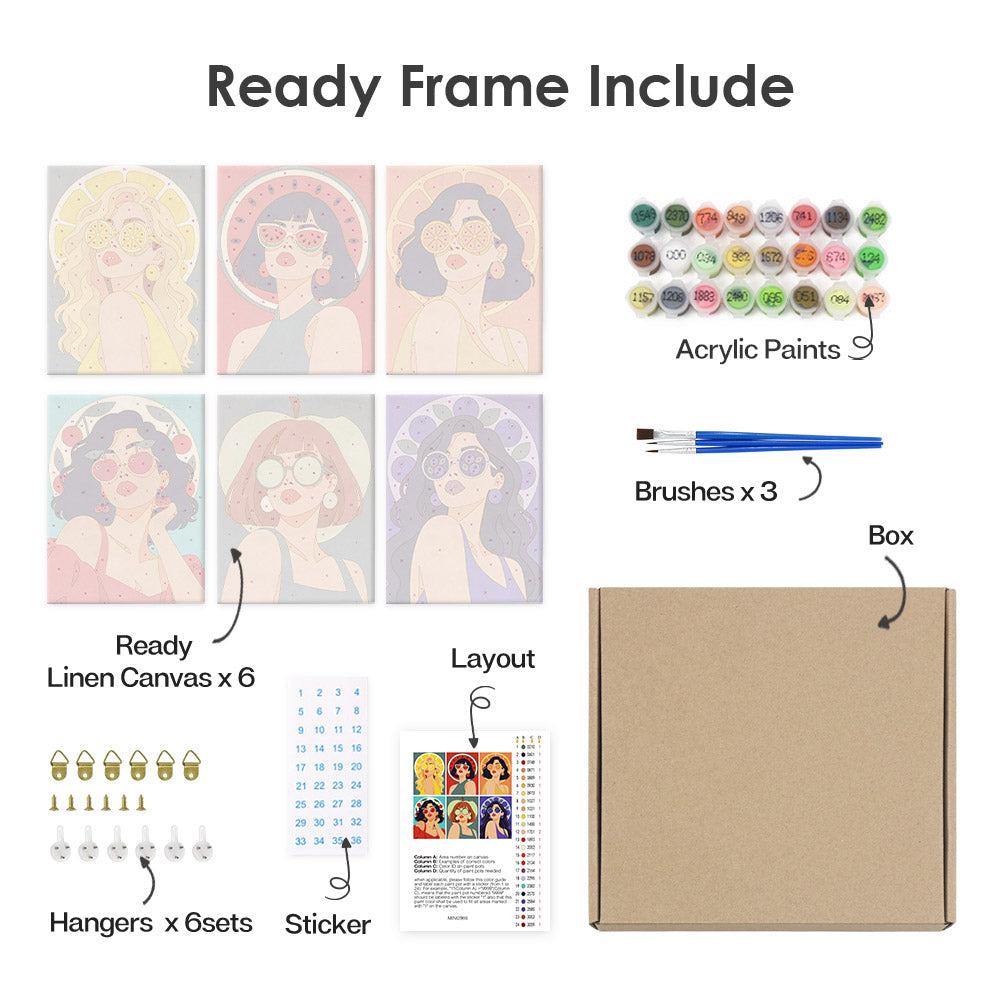 Fruity Sunglasses Portraits mini paint by numbers – image 20