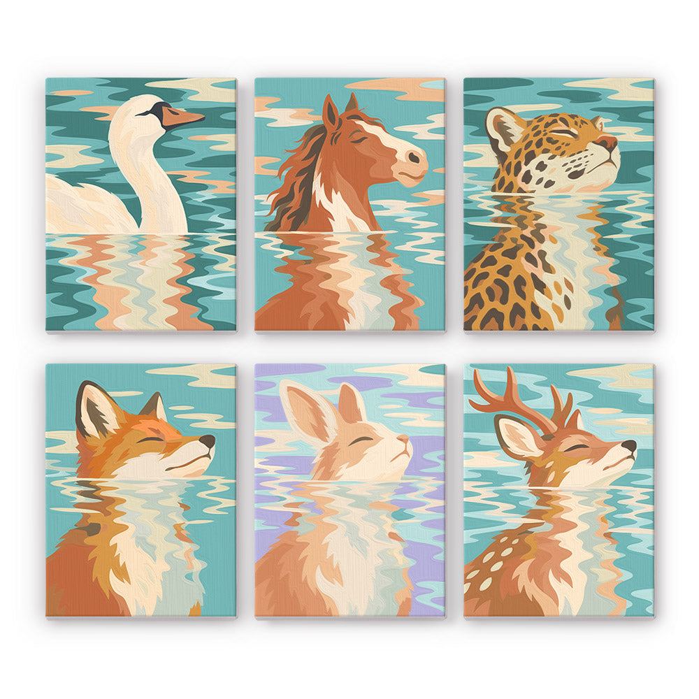 Serene Animal Reflections mini paint by numbers – image 7