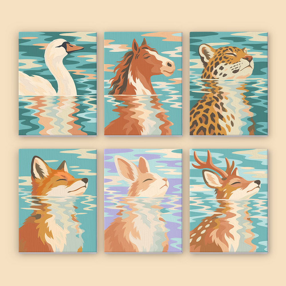 Serene Animal Reflections mini paint by numbers – image 8