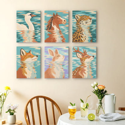 Serene Animal Reflections mini paint by numbers – image 14