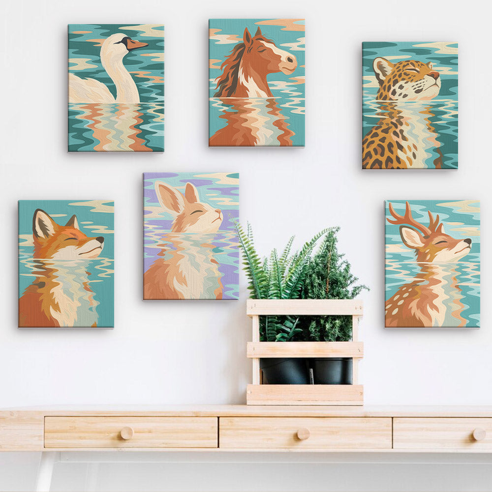 Serene Animal Reflections mini paint by numbers – image 15