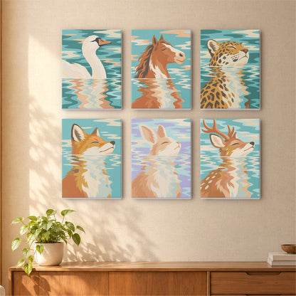 Serene Animal Reflections mini paint by numbers – image 16