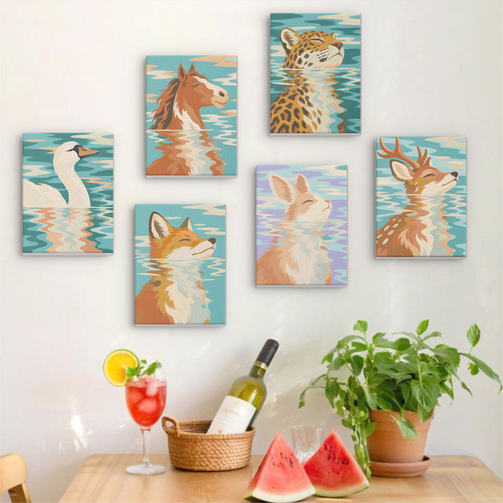 Serene Animal Reflections mini paint by numbers – image 17