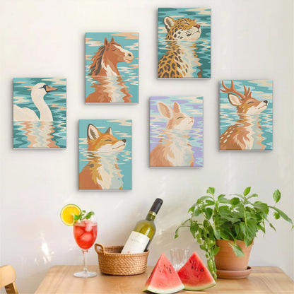 Serene Animal Reflections mini paint by numbers – image 17