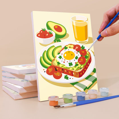 Cheerful Breakfast Plates mini paint by numbers – image 3