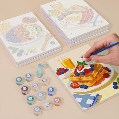 Cheerful Breakfast Plates mini paint by numbers – image 4