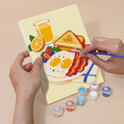 Cheerful Breakfast Plates mini paint by numbers – image 5