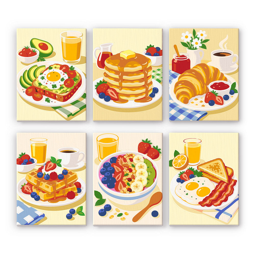 Cheerful Breakfast Plates mini paint by numbers – image 7