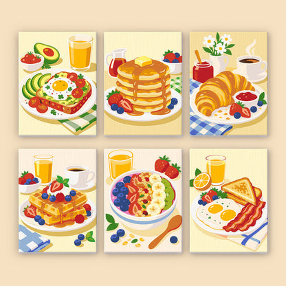 Cheerful Breakfast Plates mini paint by numbers – image 8