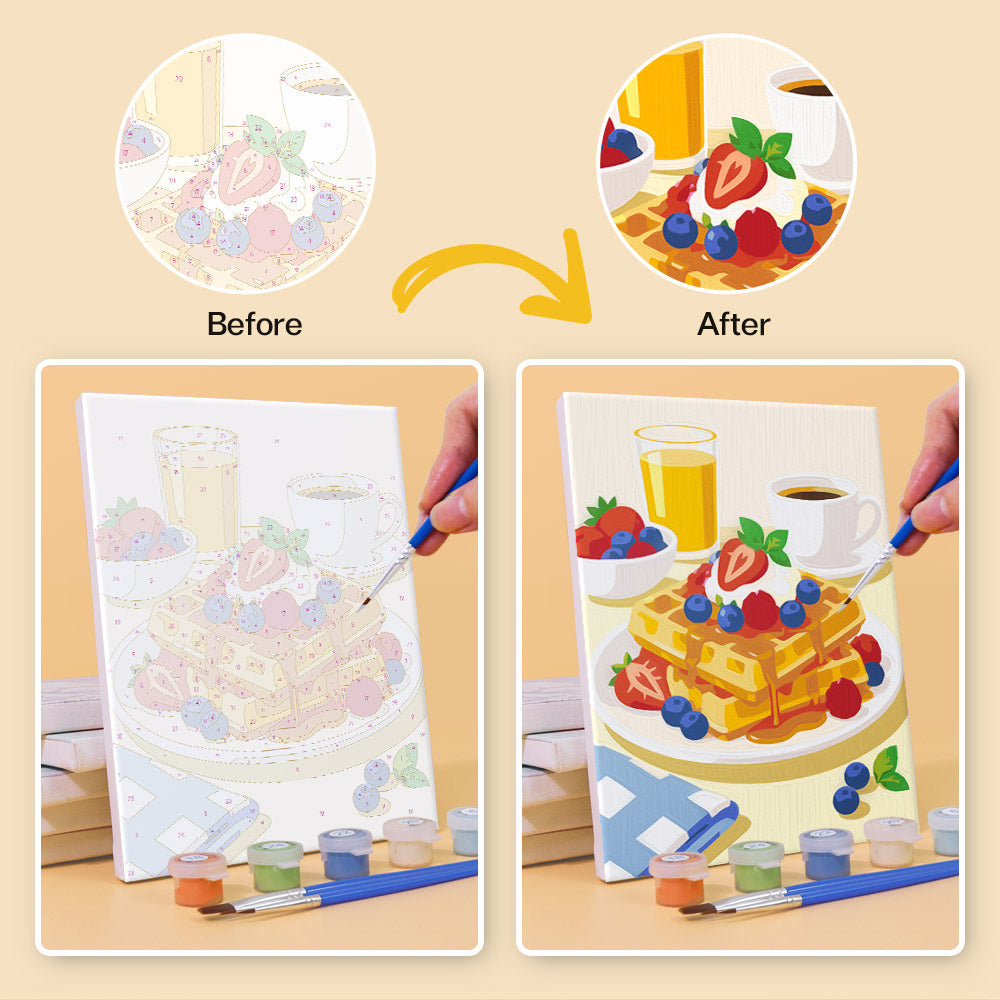 Cheerful Breakfast Plates mini paint by numbers – image 10
