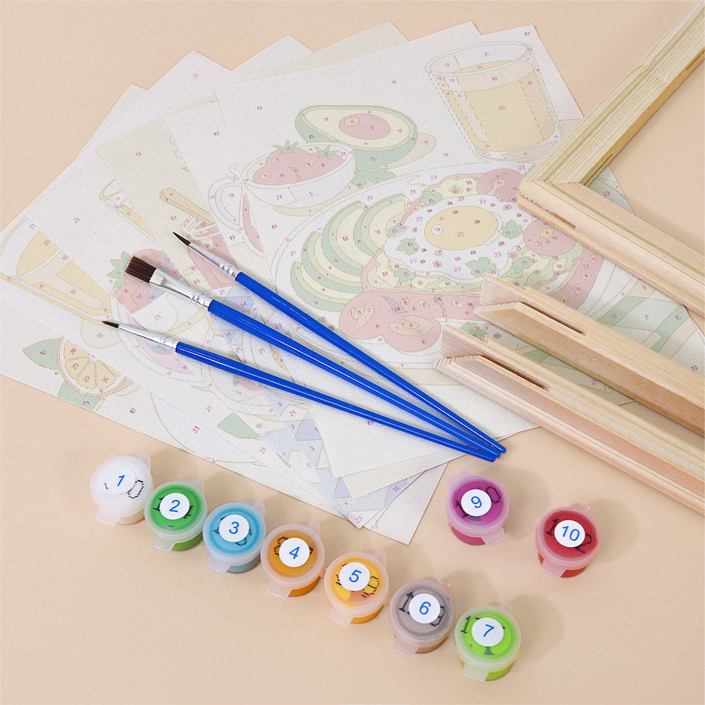 Cheerful Breakfast Plates mini paint by numbers – image 11