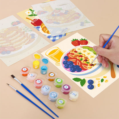 Cheerful Breakfast Plates mini paint by numbers – image 12