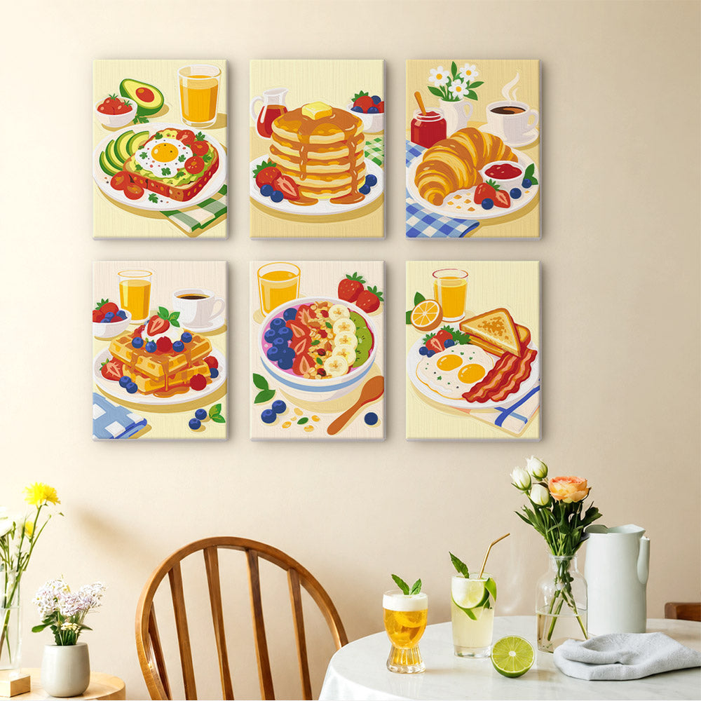 Cheerful Breakfast Plates mini paint by numbers – image 14