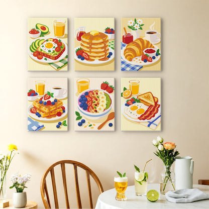 Cheerful Breakfast Plates mini paint by numbers – image 14