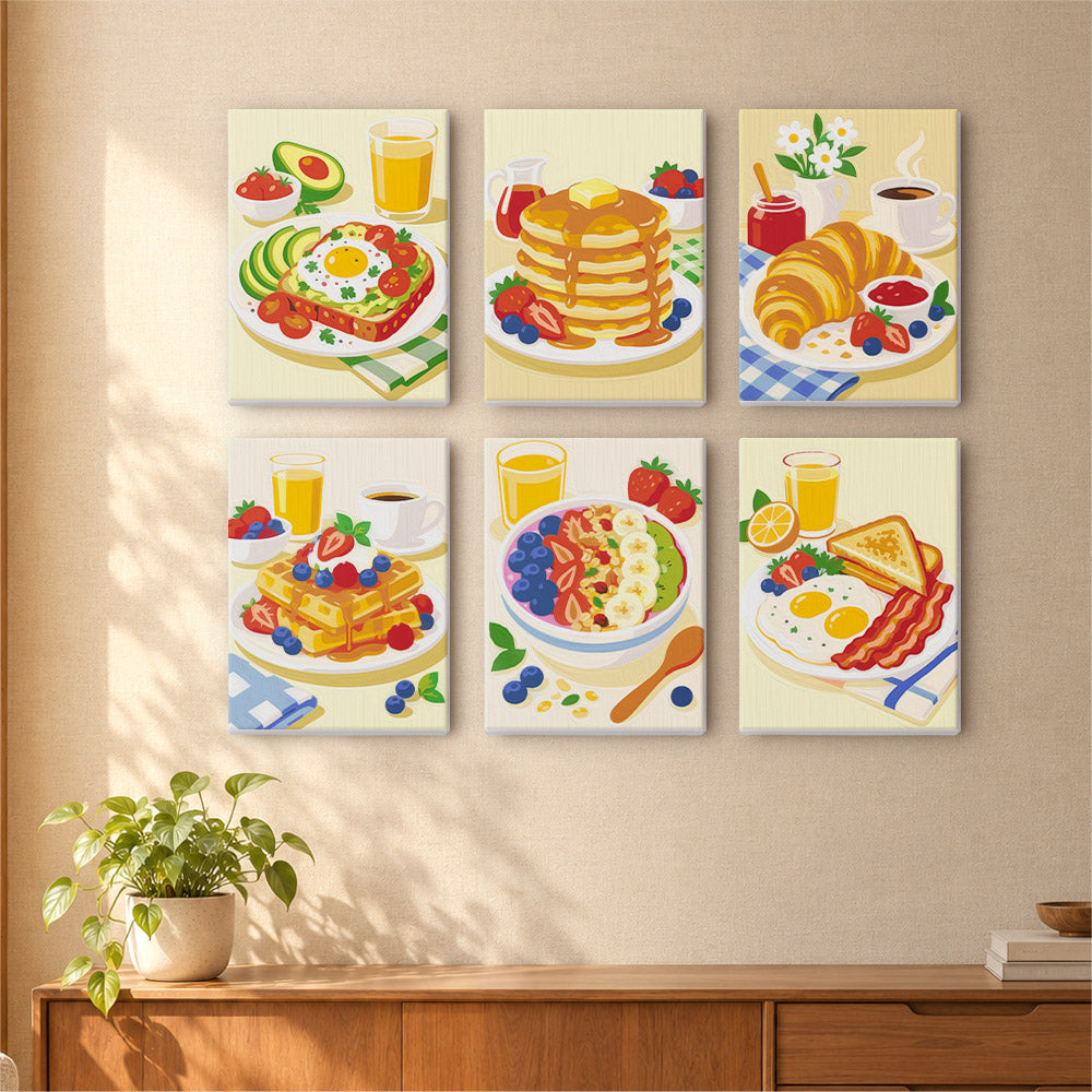 Cheerful Breakfast Plates mini paint by numbers – image 16
