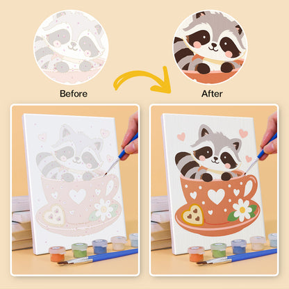 Cute Teacup Animals mini paint by numbers – image 10