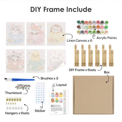 Cute Teacup Animals mini paint by numbers – image 18