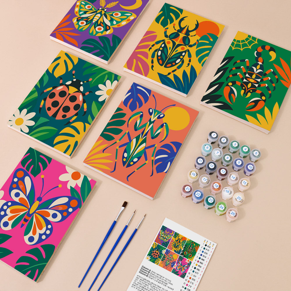 Vivid Tropical Insects mini paint by numbers – image 1