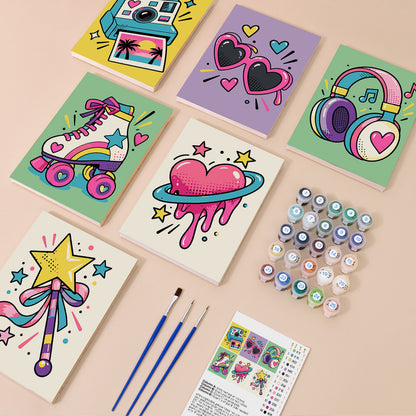 Heart Shades and Roller Skates mini paint by numbers – image 1
