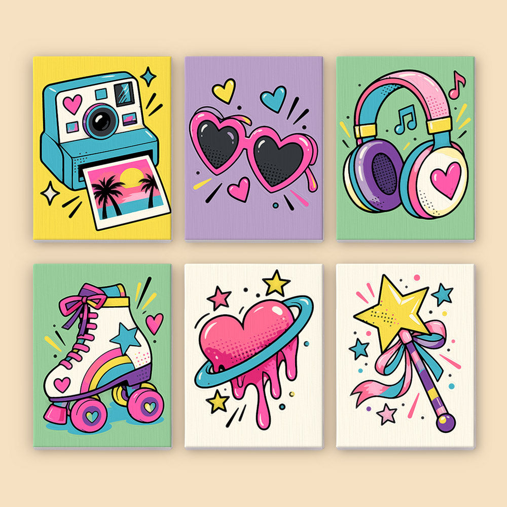 Heart Shades and Roller Skates mini paint by numbers – image 8