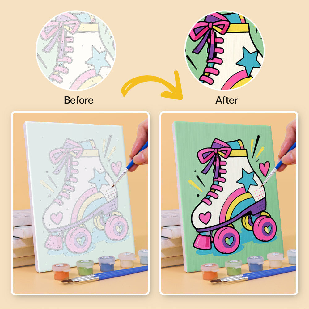 Heart Shades and Roller Skates mini paint by numbers – image 10