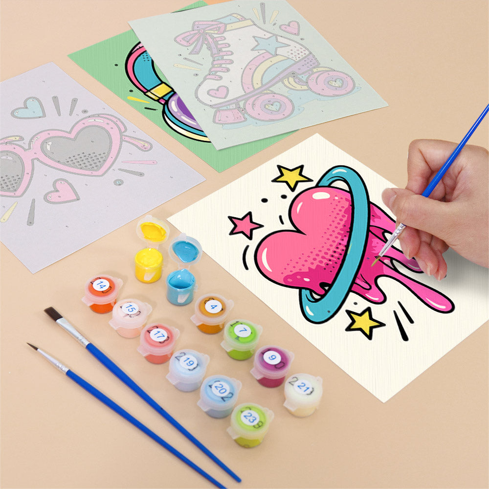 Heart Shades and Roller Skates mini paint by numbers – image 12