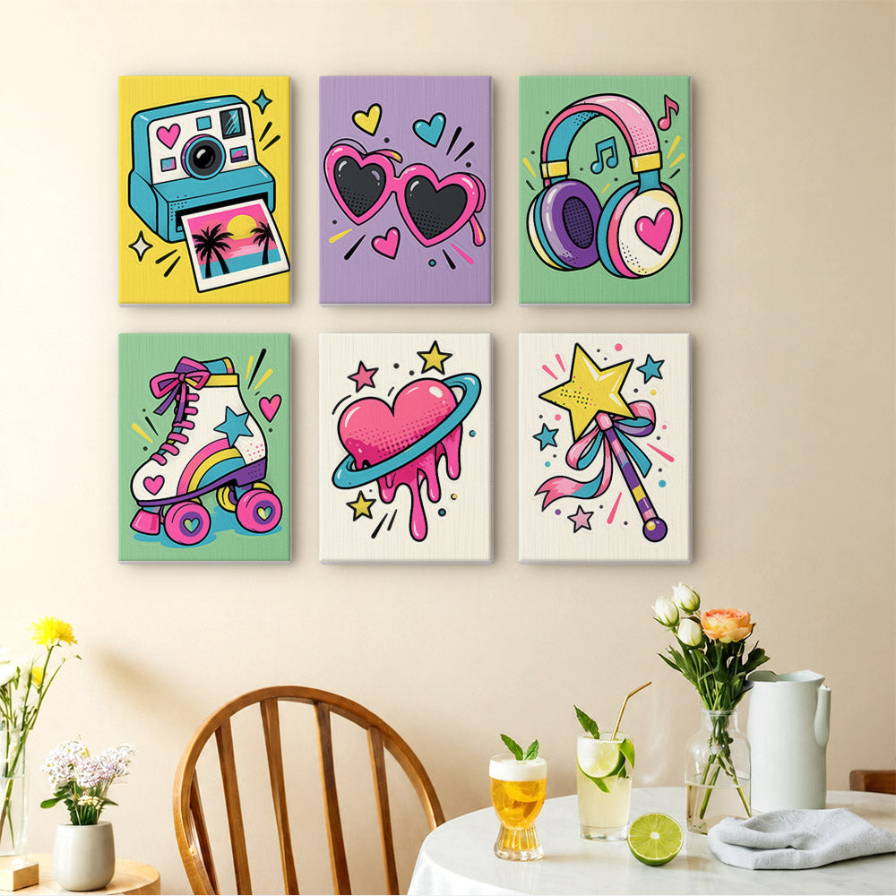 Heart Shades and Roller Skates mini paint by numbers – image 14