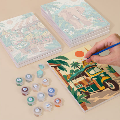 Tuk-Tuks, Temples and Elephants mini paint by numbers – image 4
