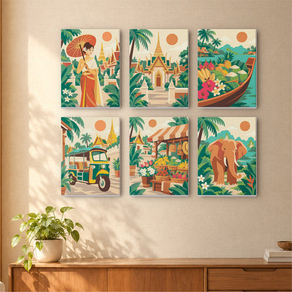 Tuk-Tuks, Temples and Elephants mini paint by numbers – image 16