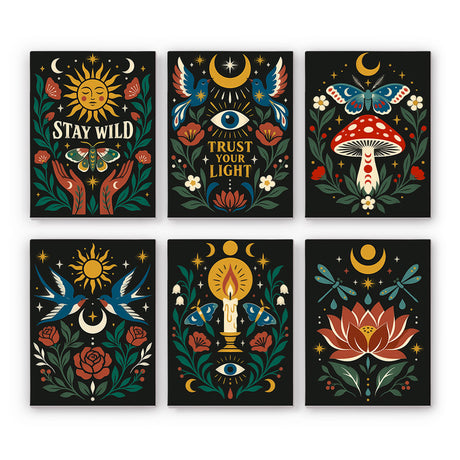 Mystical Celestial Folk Art mini paint by numbers – image 7