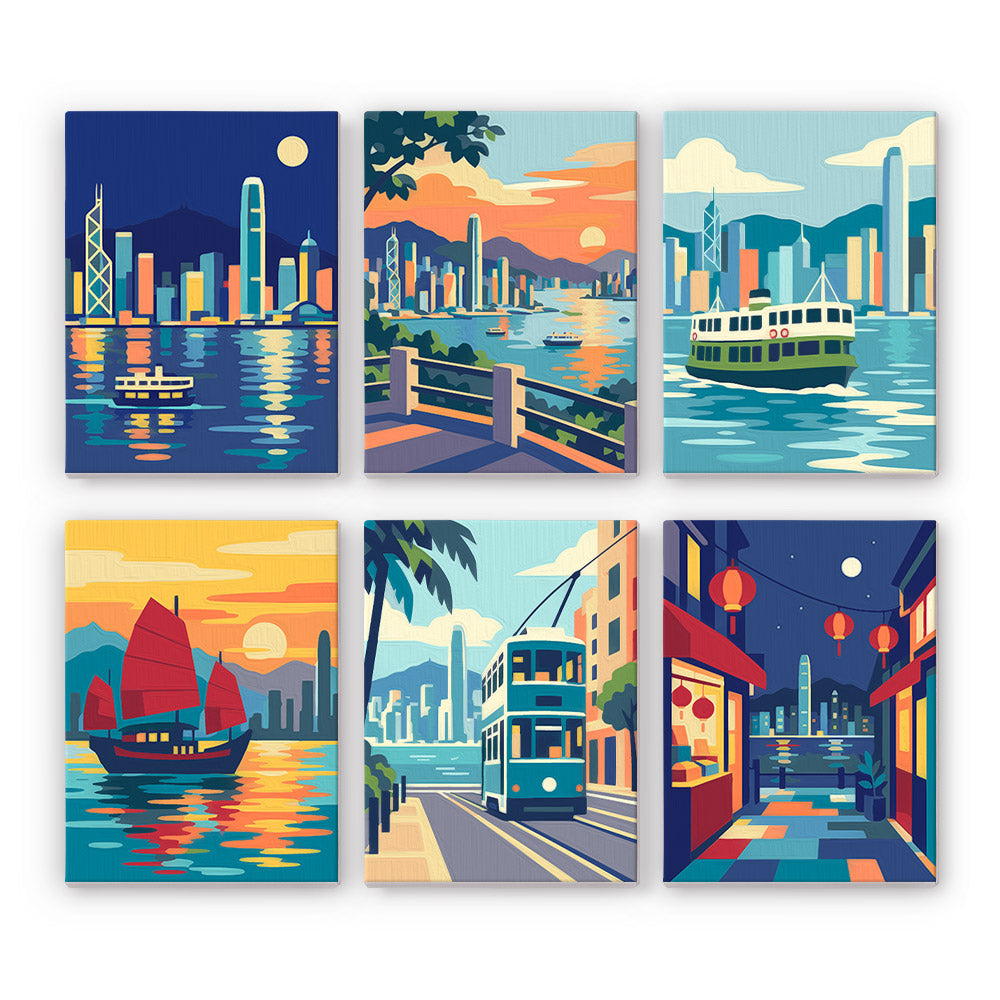 Hong Kong Harbor Scenes mini paint by numbers – image 7