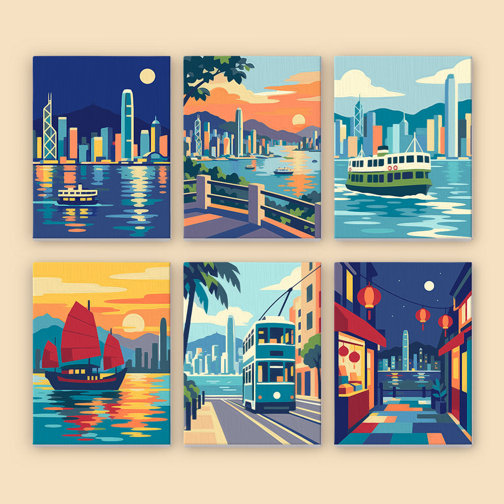 Hong Kong Harbor Scenes mini paint by numbers – image 8