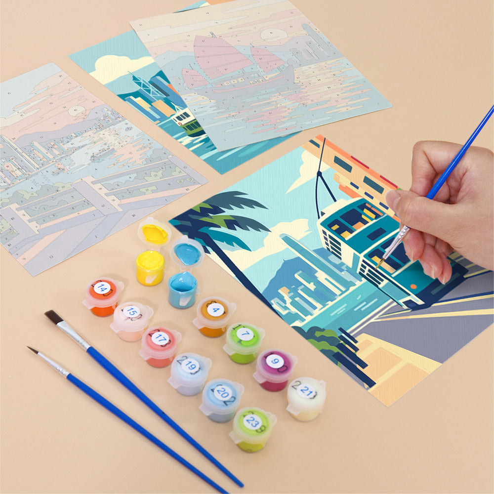 Hong Kong Harbor Scenes mini paint by numbers – image 12
