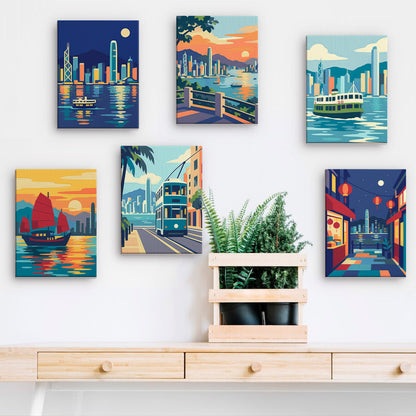 Hong Kong Harbor Scenes mini paint by numbers – image 15