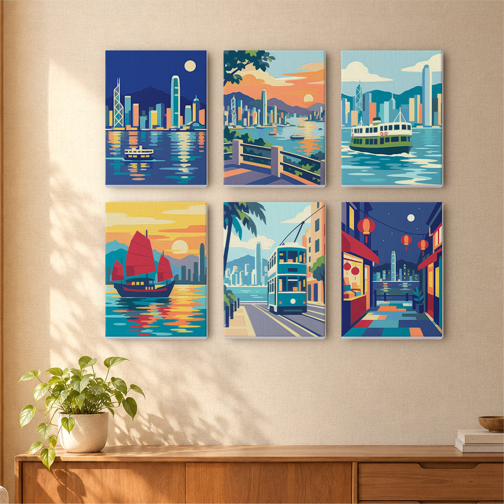 Hong Kong Harbor Scenes mini paint by numbers – image 16
