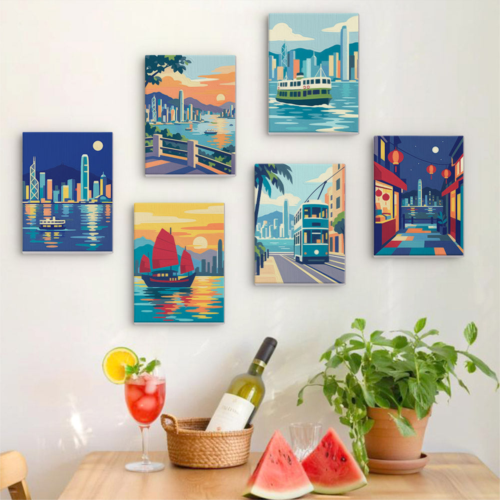 Hong Kong Harbor Scenes mini paint by numbers – image 17