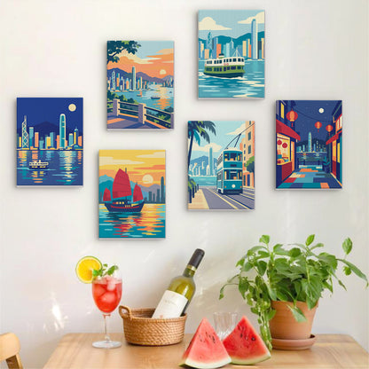 Hong Kong Harbor Scenes mini paint by numbers – image 17