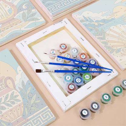Lyre, Trident and Wise Owl mini paint by numbers – image 2