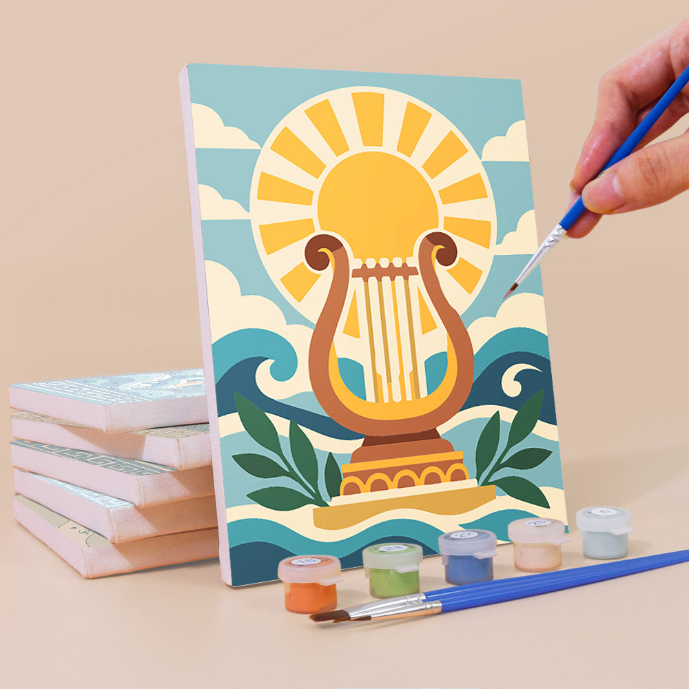 Lyre, Trident and Wise Owl mini paint by numbers – image 3