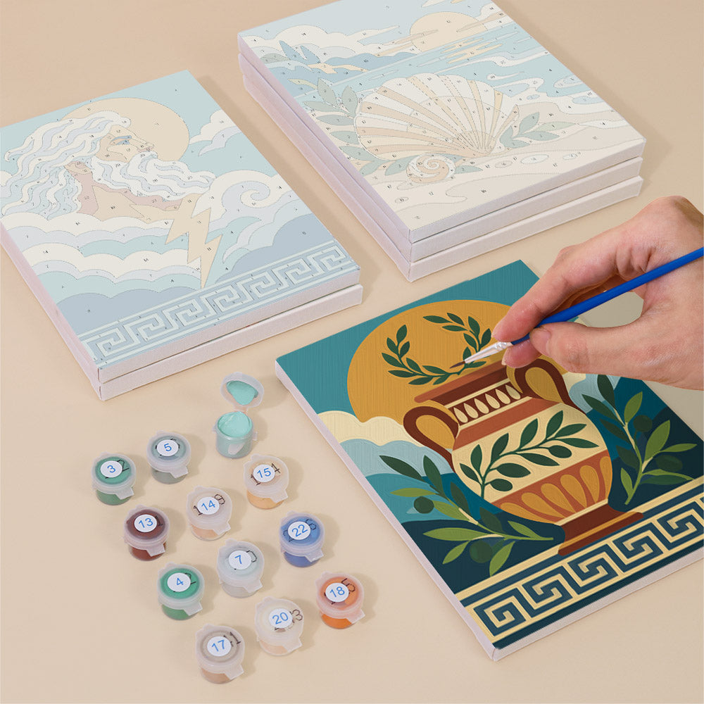 Lyre, Trident and Wise Owl mini paint by numbers – image 4
