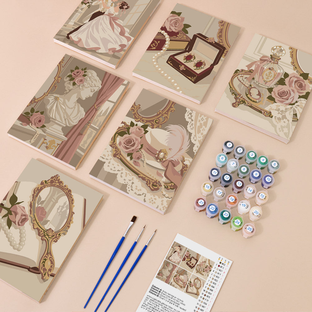Romantic Vintage Vanity mini paint by numbers – image 1