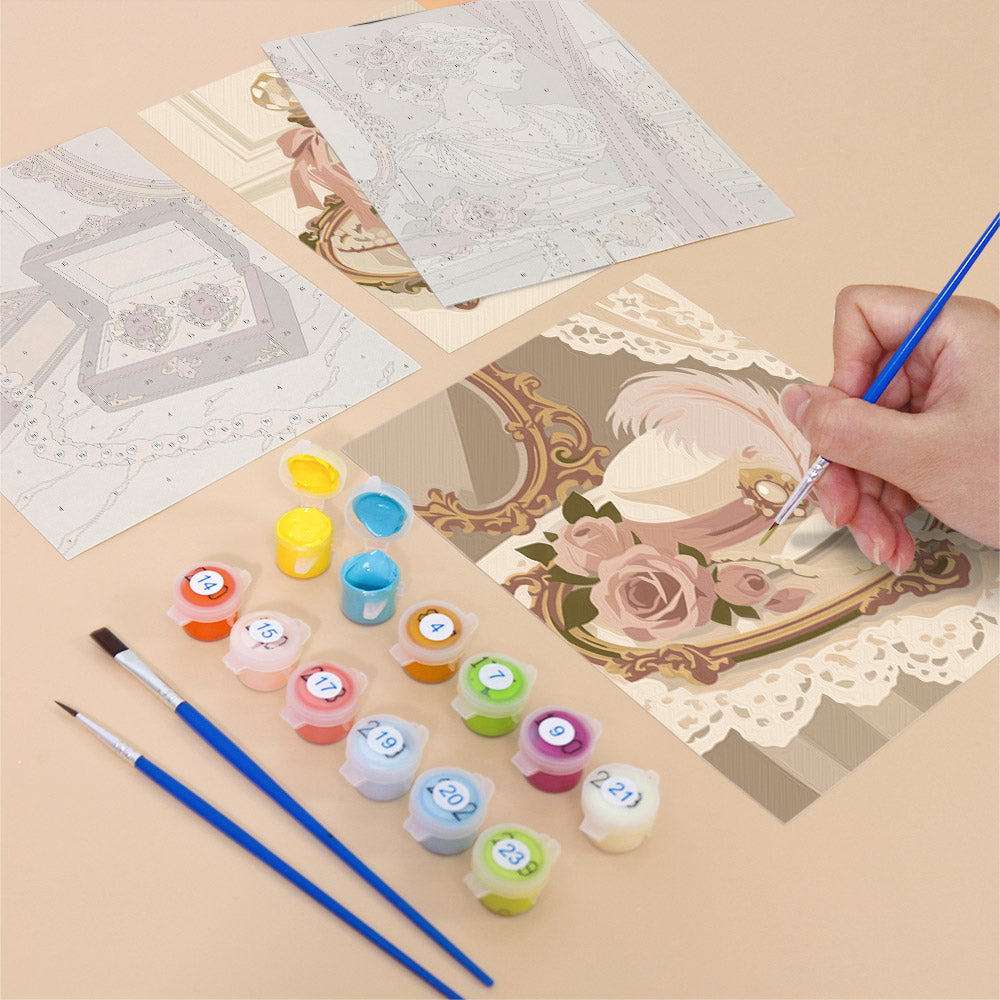 Romantic Vintage Vanity mini paint by numbers – image 12
