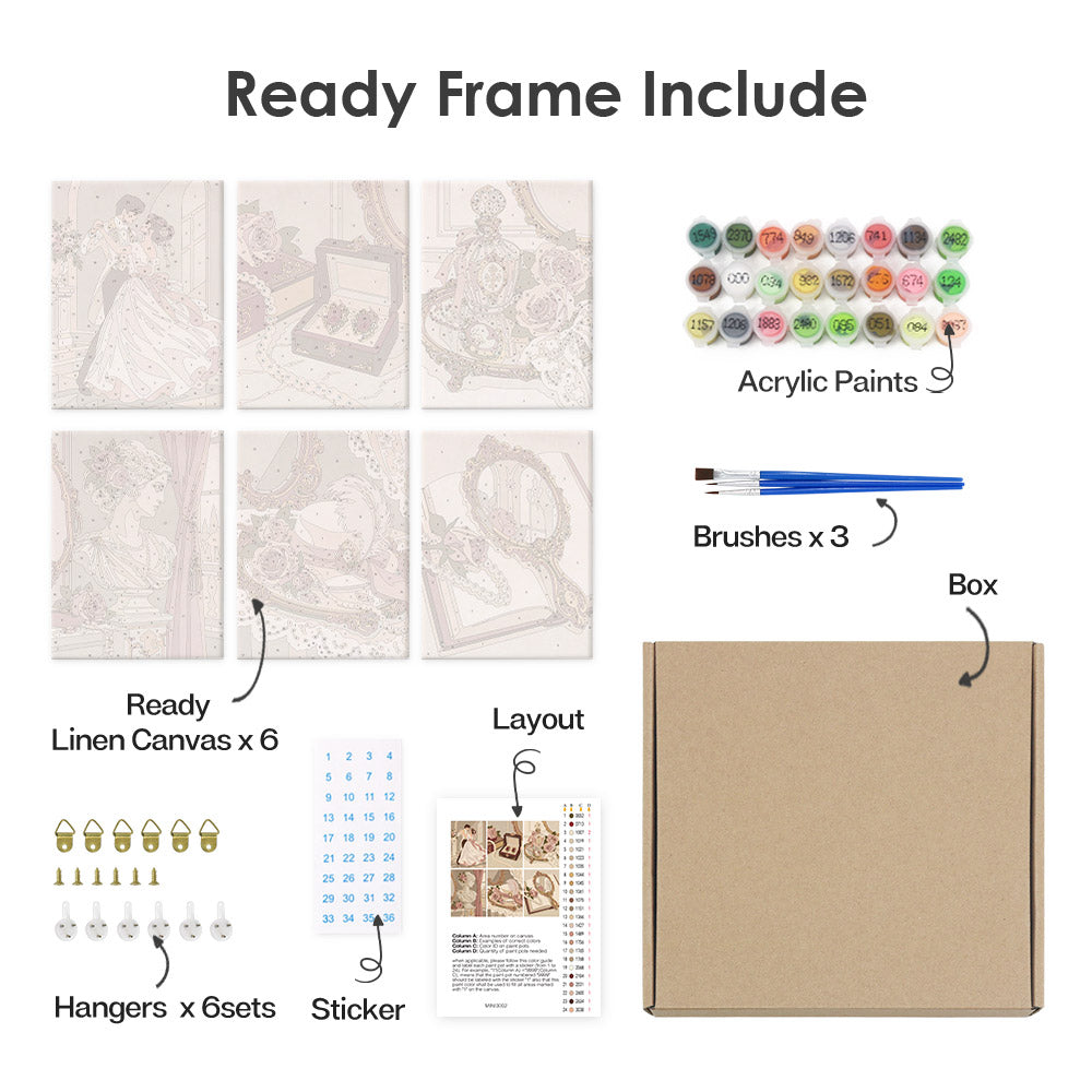 Romantic Vintage Vanity mini paint by numbers – image 20