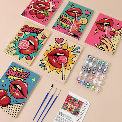 Pop Art Lips and Sweets mini paint by numbers – image 1
